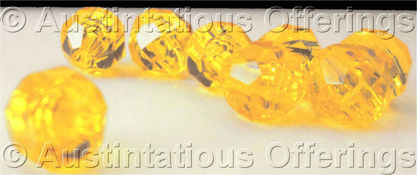 Dk yellow 6mm Acrylic Crystal Beads for jewelry making crafting